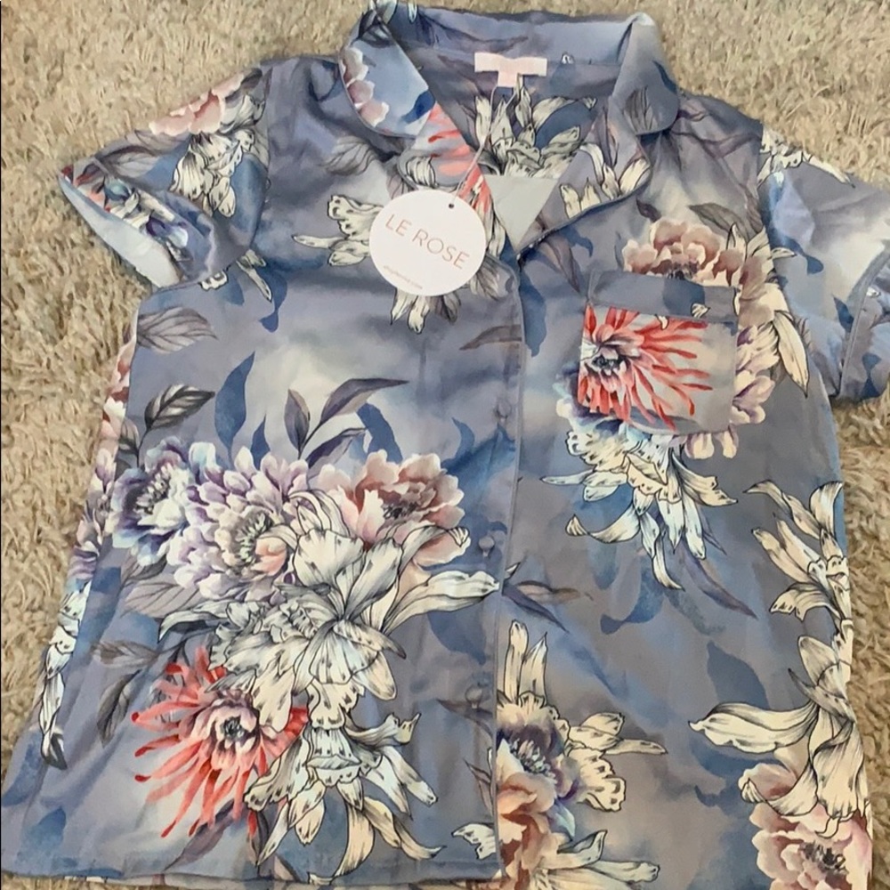 Le Rose Satin Pajama Set